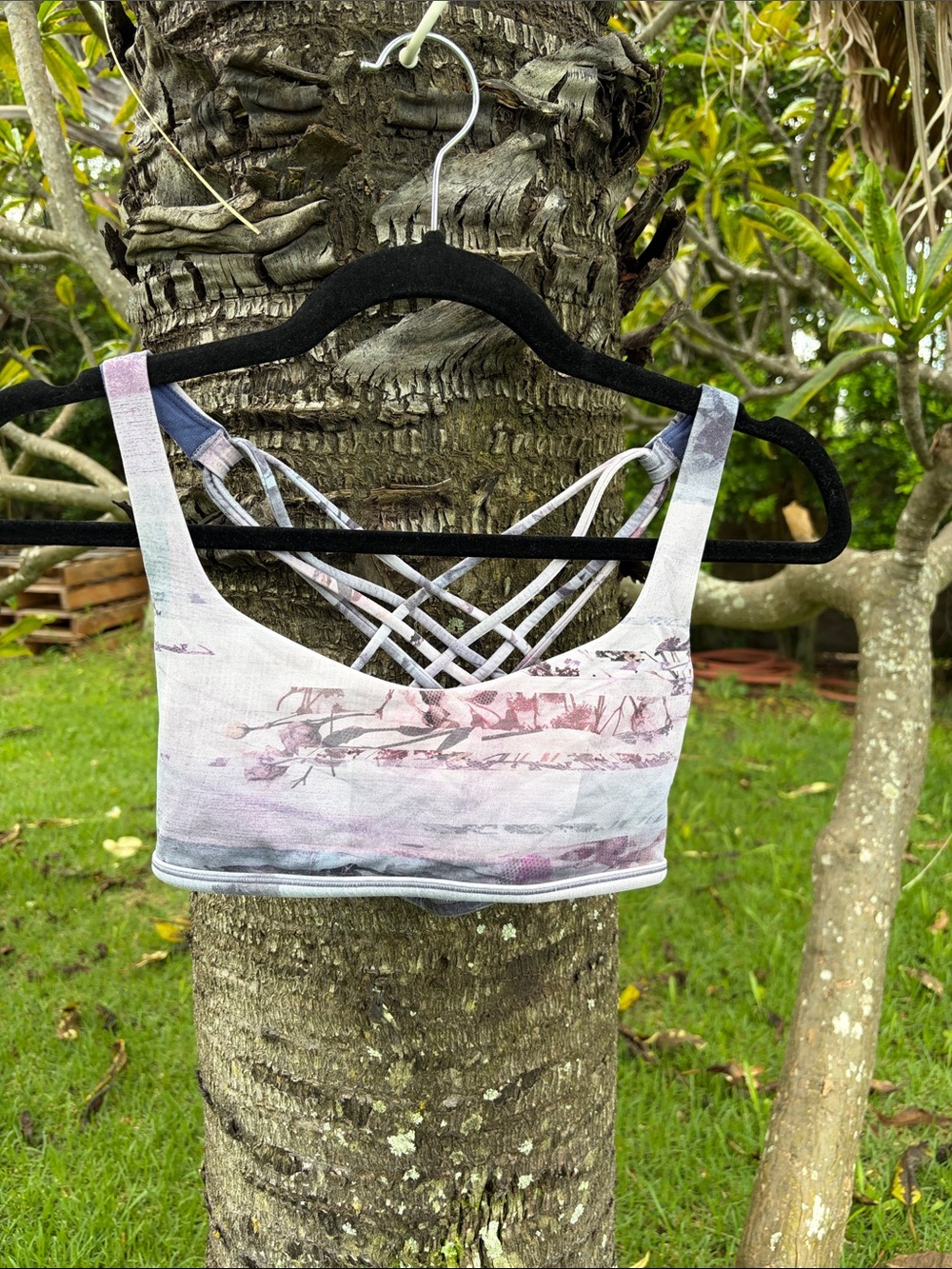 lululemon athletica Lavender-Pink Crisscross Back Bodysuit Top